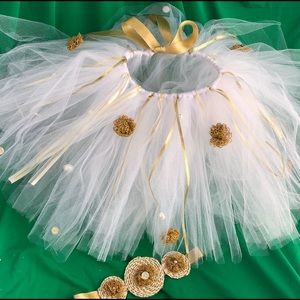 TUTU ,pretty White and Gold